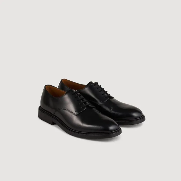 Loafers and Dress Shoes Men SANDRO Patent Leather Derbies Black