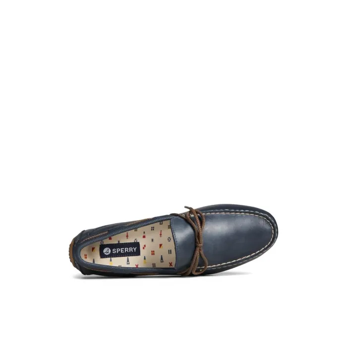 Loafers and Oxfords Men Sperry Davenport Deboss Leather 1Eye Driver Navy