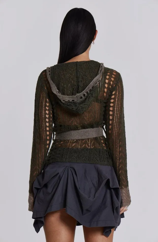 Long Sleeve Tops Women Jaded London Kyra Hooded Knit Cardigan