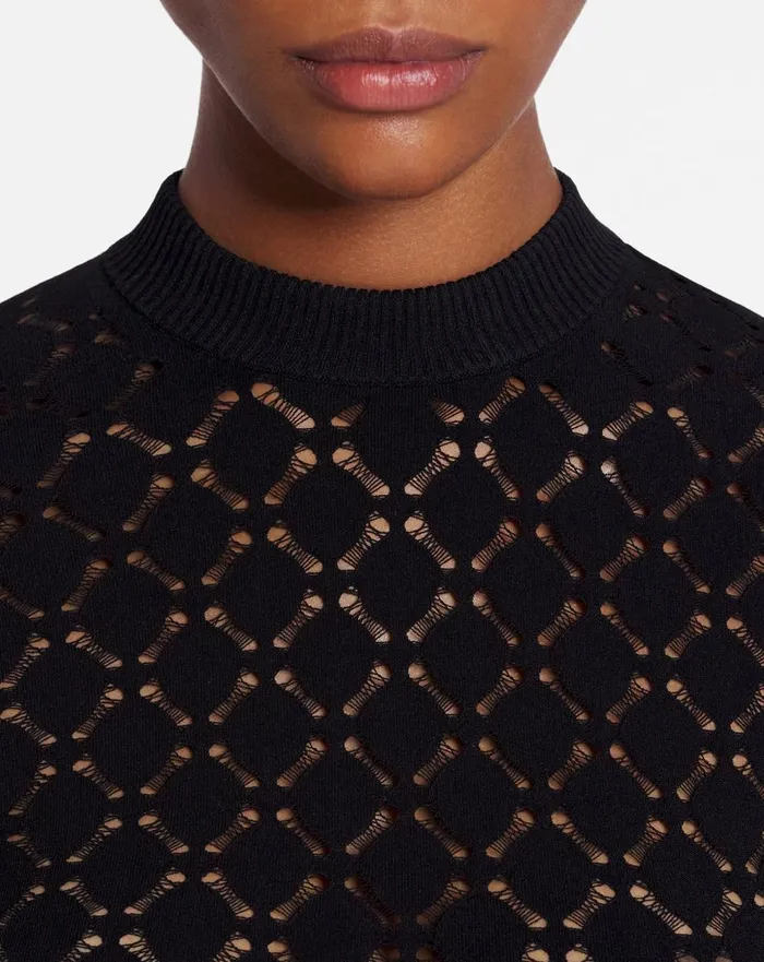 Longsleeved Top In Lace Effect Knit Black Women Lanvin Tops Longsleeved Top In Lace Effect Knit Black Women Lanvin Tops
