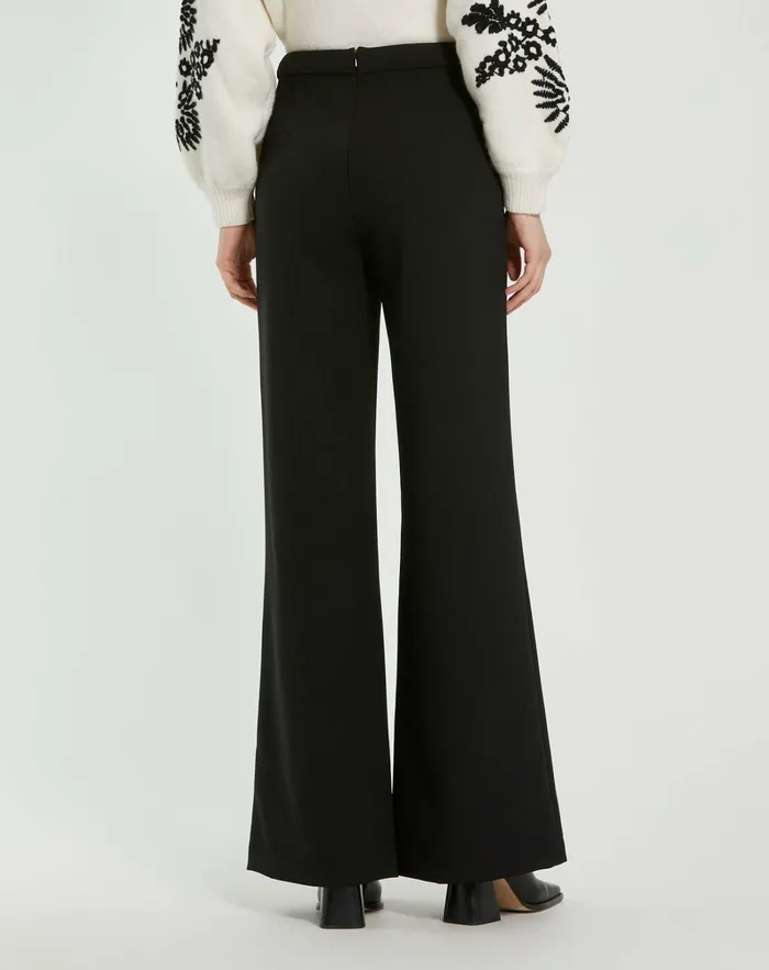 Mac Duggal Pants Women Classic Crepe Wide Leg High Waisted Trouser Pant 8211 FINAL SALE Black