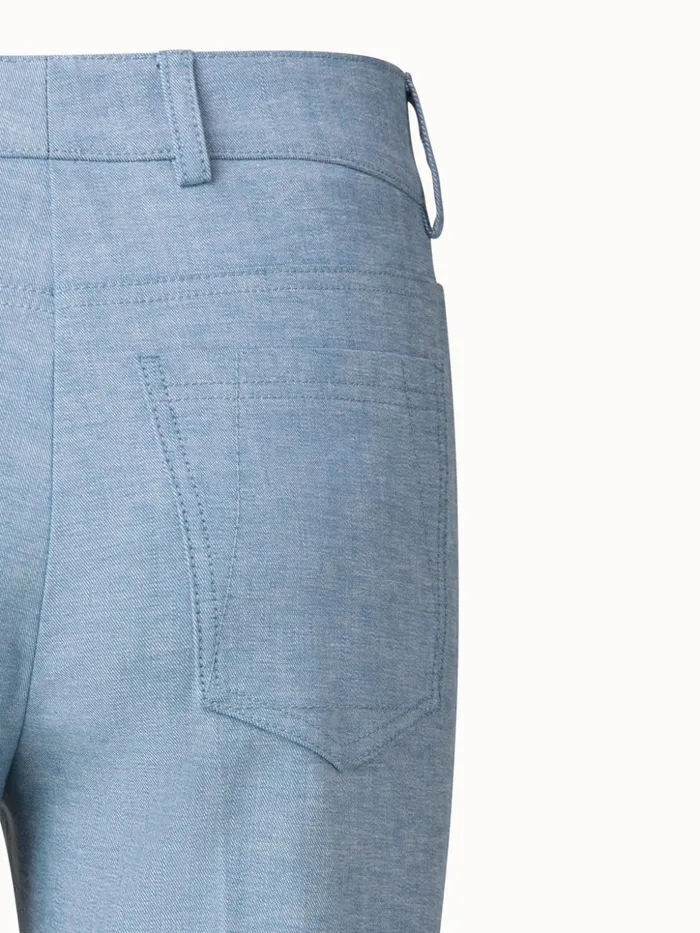 Magda Pant In Cotton Denim Stretch Blue Women Akris Pants