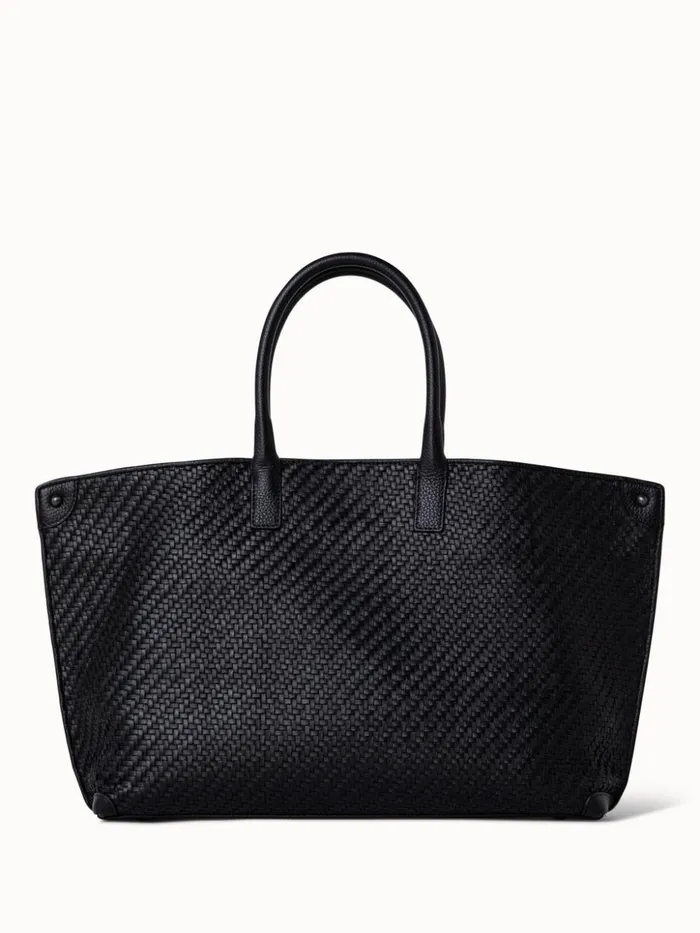 Medium Ai Messenger Bag In Braided Leather Black Women Akris Tote Bags
