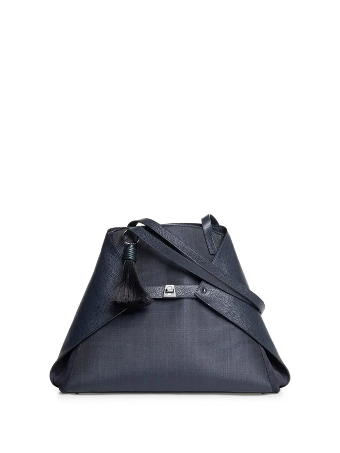 Medium Ai Shoulder Bag In Horsehair And Leather Denim Women Akris Shoulder Bags