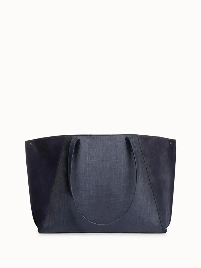 Medium Ai Shoulder Bag In Horsehair And Leather Denim Women Akris Shoulder Bags