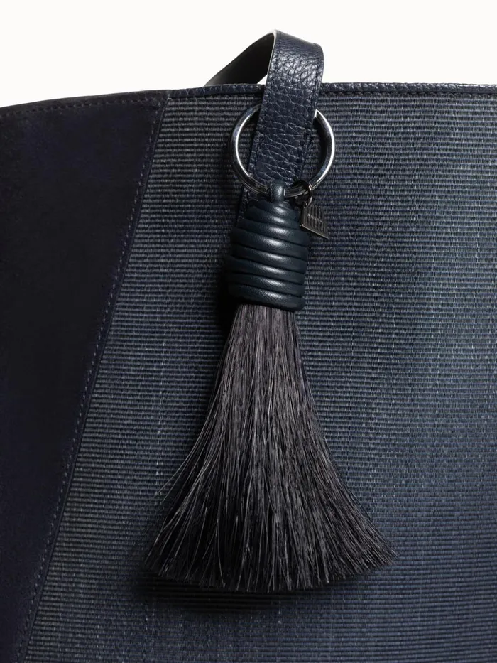 Medium Ai Shoulder Bag In Horsehair And Leather Denim Women Akris Shoulder Bags