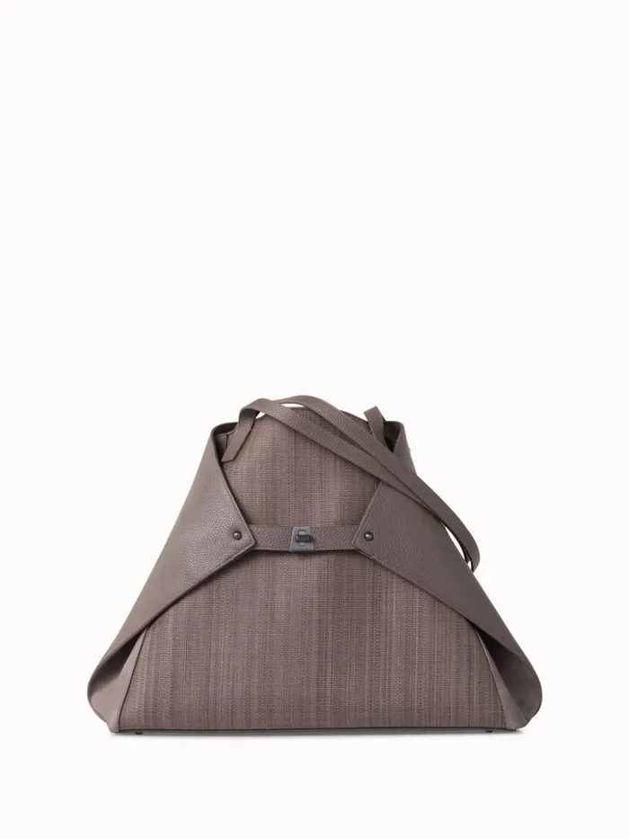 Medium Ai Shoulder Bag In Horsehair And Leather Taiga Women Akris Shoulder Bags