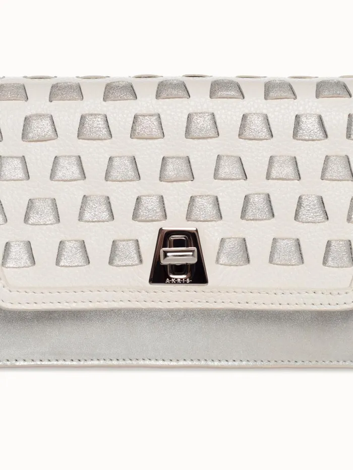 Medium Anouk Crossbody Clutch Bag With Handwoven Details Cream Women Akris Mini Bags