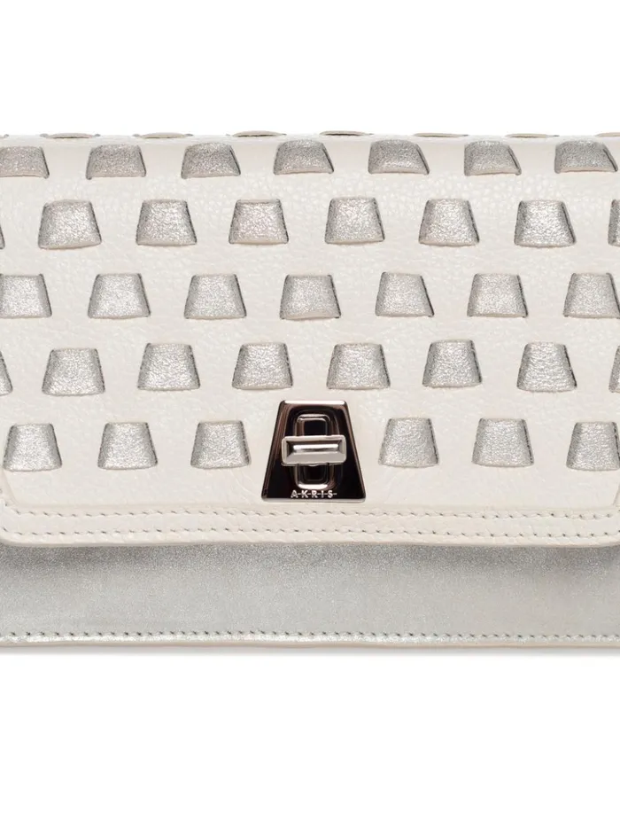 Medium Anouk Crossbody Clutch Bag With Handwoven Details Cream Women Akris Mini Bags
