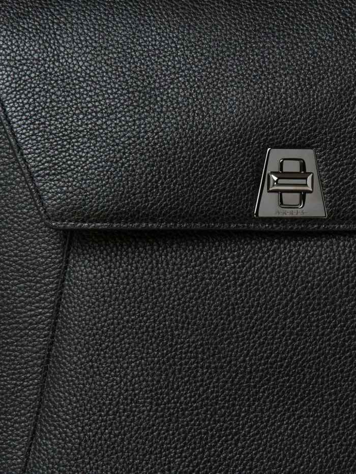 Medium Anouk Messenger In Cervocalf Leather Black Women Akris Messenger Bags