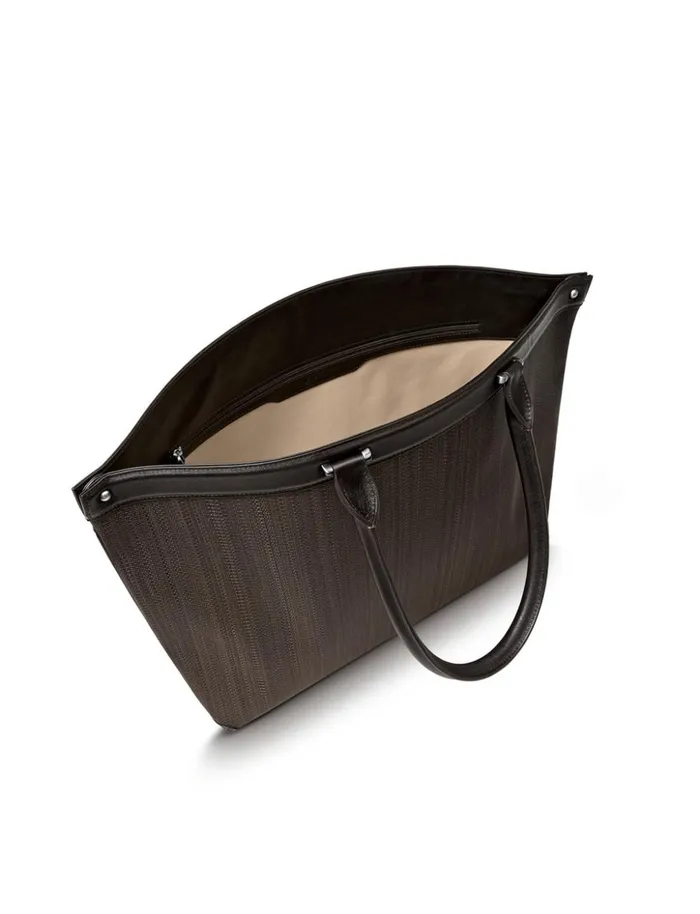 Medium Handbag In Horsehair And Graphite Colored Hardware With Smartphone Pocket Mocca Women Akris Top Handle Bags