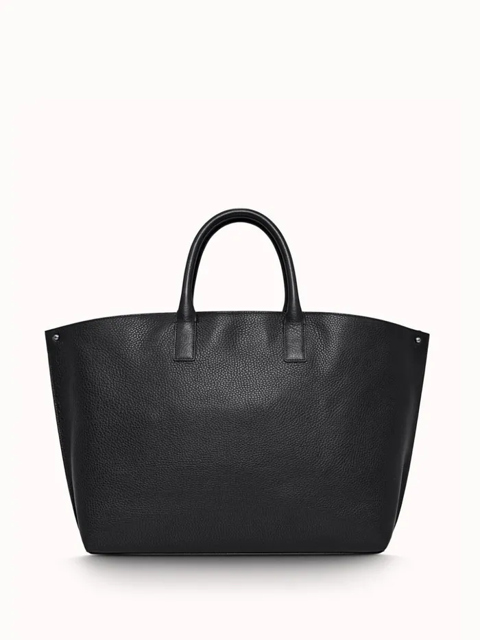 Medium Messenger Bag In Cervo Structured Nappa Leather Black Women Akris Crossbody Bags