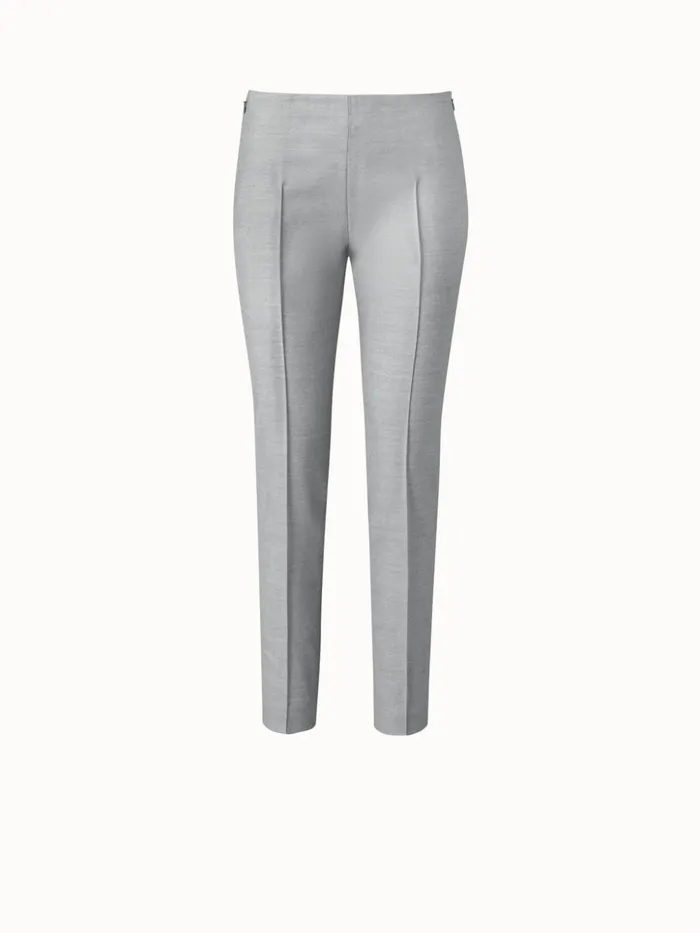 Melissa Flannel Stretch Pant Chalk Women Akris Pants