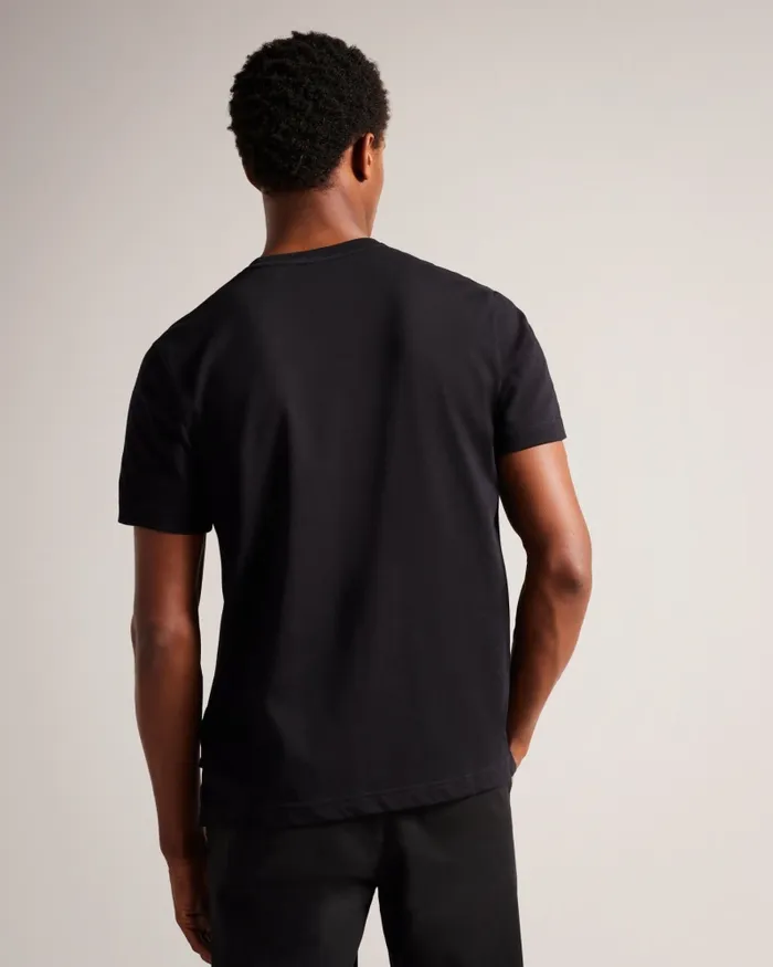 Men ACHRAM 8211 Short Sleeve Regular Fit Logo TShirt Black Ted Baker Tops