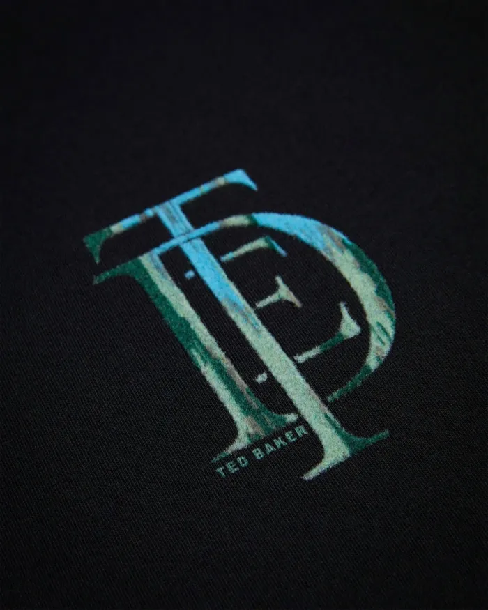 Men ACHRAM 8211 Short Sleeve Regular Fit Logo TShirt Black Ted Baker Tops