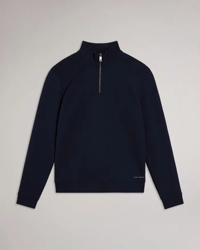 Men ANTRAM 8211 Long Sleeve Half Zip Funnel Neck Navy Ted Baker Tops