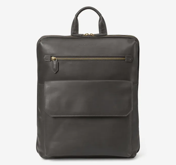 Men Backpacks and Briefcases Johnston and Murphy Rhodes Commuter Backpack Black Full Grain
