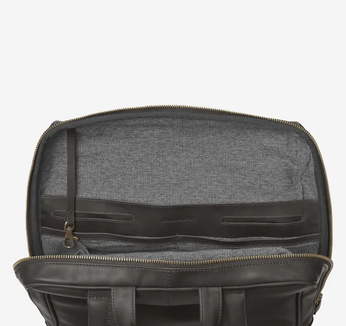 Men Backpacks and Briefcases Johnston and Murphy Rhodes Commuter Backpack Black Full Grain