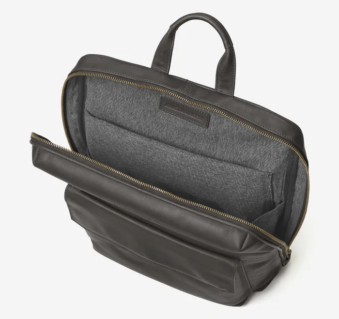 Men Backpacks and Briefcases Johnston and Murphy Rhodes Commuter Backpack Black Full Grain
