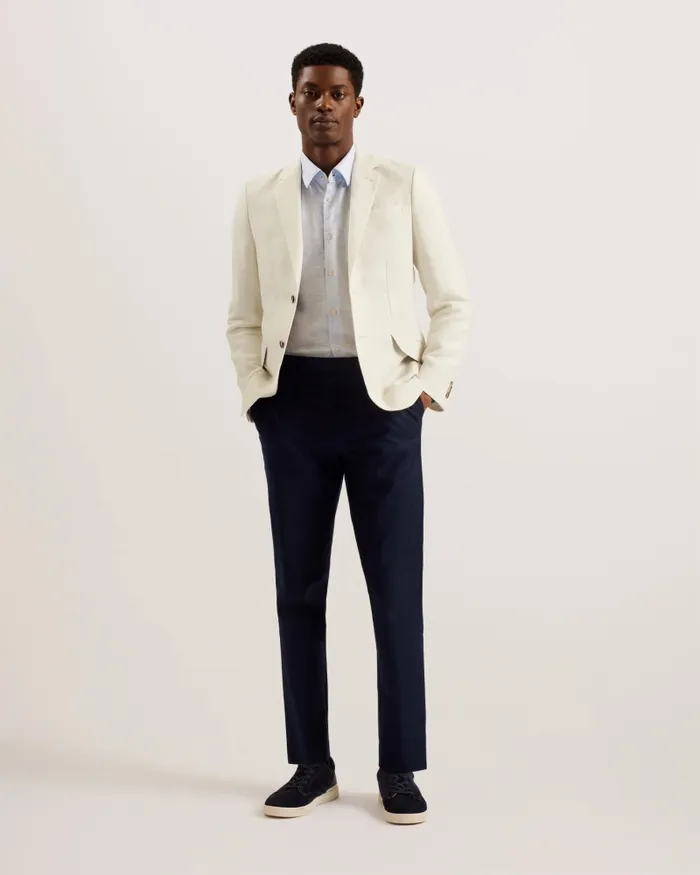Men BALHUMJ 8211 Herringbone Cotton Linen Blazer Natural Ted Baker Coats and Jackets Men BALHUMJ 8211 Herringbone Cotton Linen Blazer Natural Ted Baker Coats and Jackets