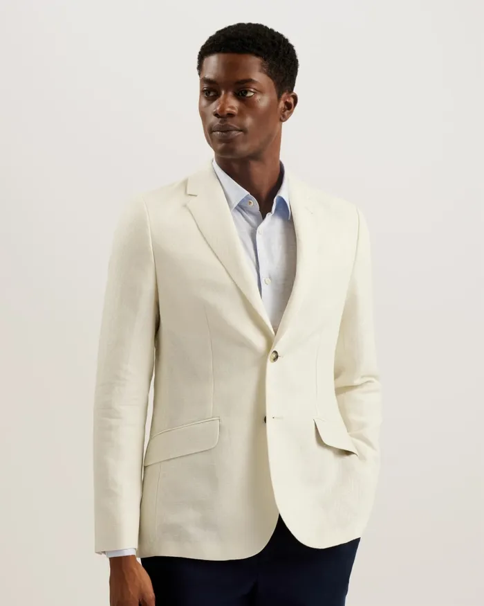 Men BALHUMJ 8211 Herringbone Cotton Linen Blazer Natural Ted Baker Coats and Jackets Men BALHUMJ 8211 Herringbone Cotton Linen Blazer Natural Ted Baker Coats and Jackets