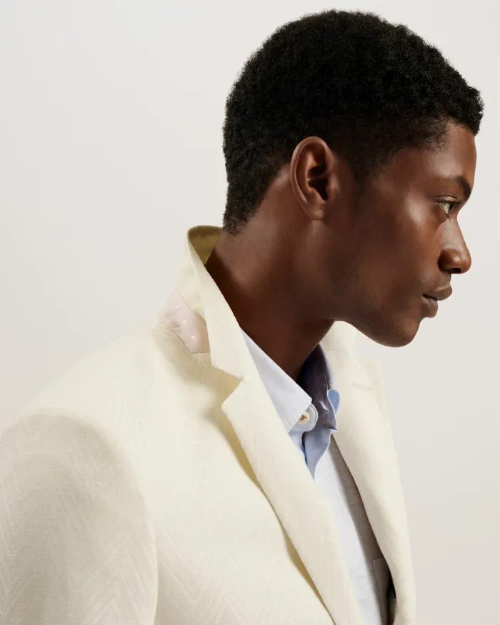 Men BALHUMJ 8211 Herringbone Cotton Linen Blazer Natural Ted Baker Coats and Jackets Men BALHUMJ 8211 Herringbone Cotton Linen Blazer Natural Ted Baker Coats and Jackets