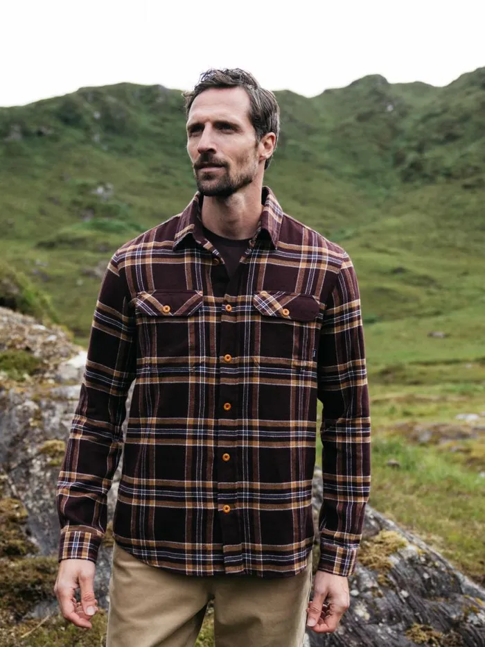 Men Beardsmore Shirt Black Cherry Check Finisterre Shirts