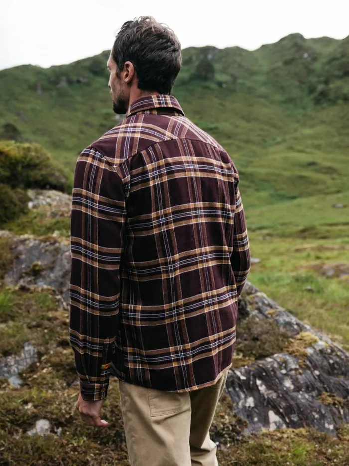Men Beardsmore Shirt Black Cherry Check Finisterre Shirts