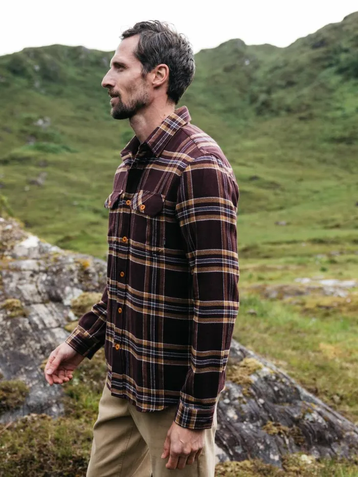 Men Beardsmore Shirt Black Cherry Check Finisterre Shirts