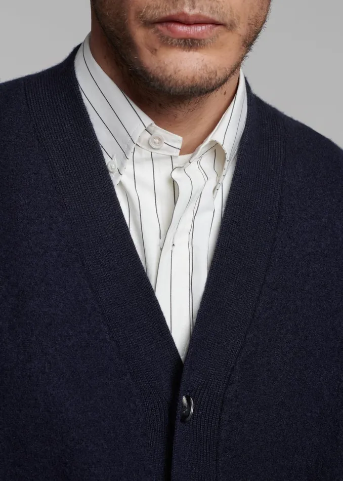 Men Beck Wool Cardigan 8211 Navy The Frankie Shop Knitwear