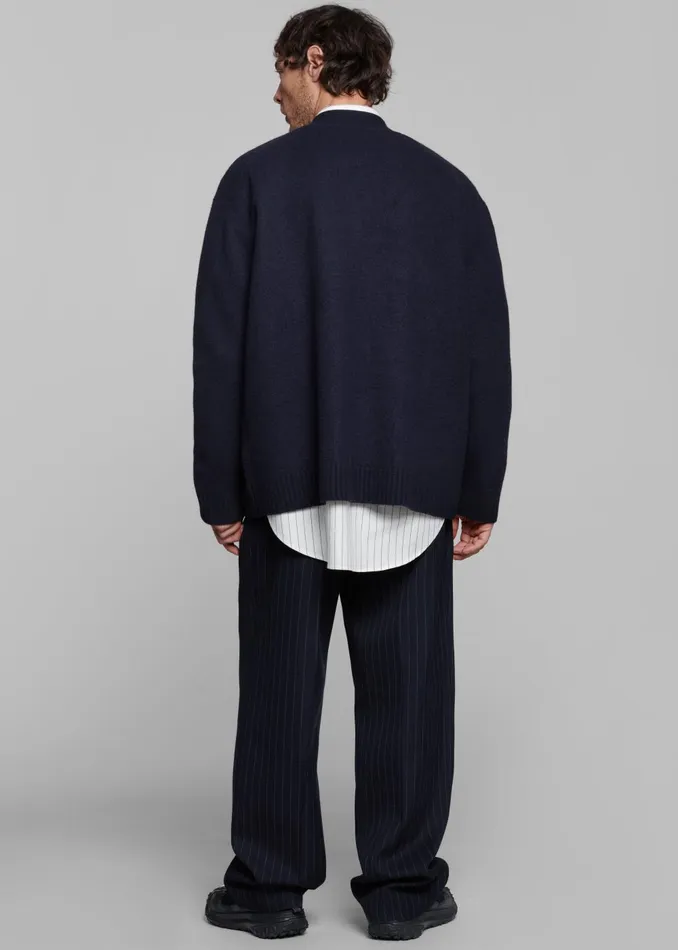 Men Beck Wool Cardigan 8211 Navy The Frankie Shop Knitwear