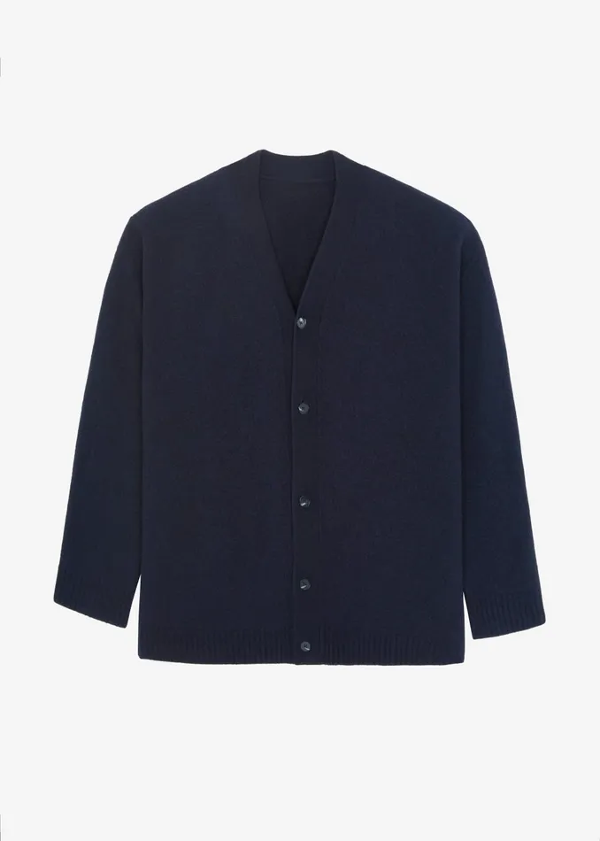 Men Beck Wool Cardigan 8211 Navy The Frankie Shop Knitwear