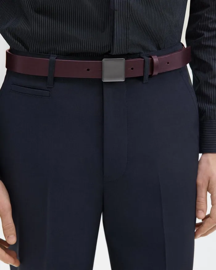 Men Belts Theory Leather Belt Bordeaux
