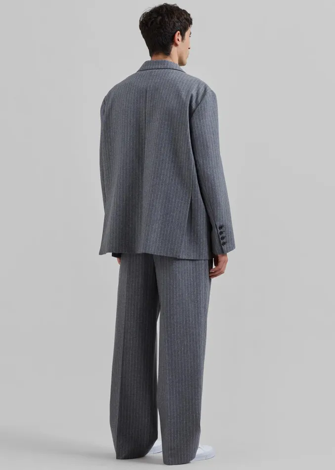 Men Beo Blazer 8211 GreyWhite Pinstripe The Frankie Shop Outerwear