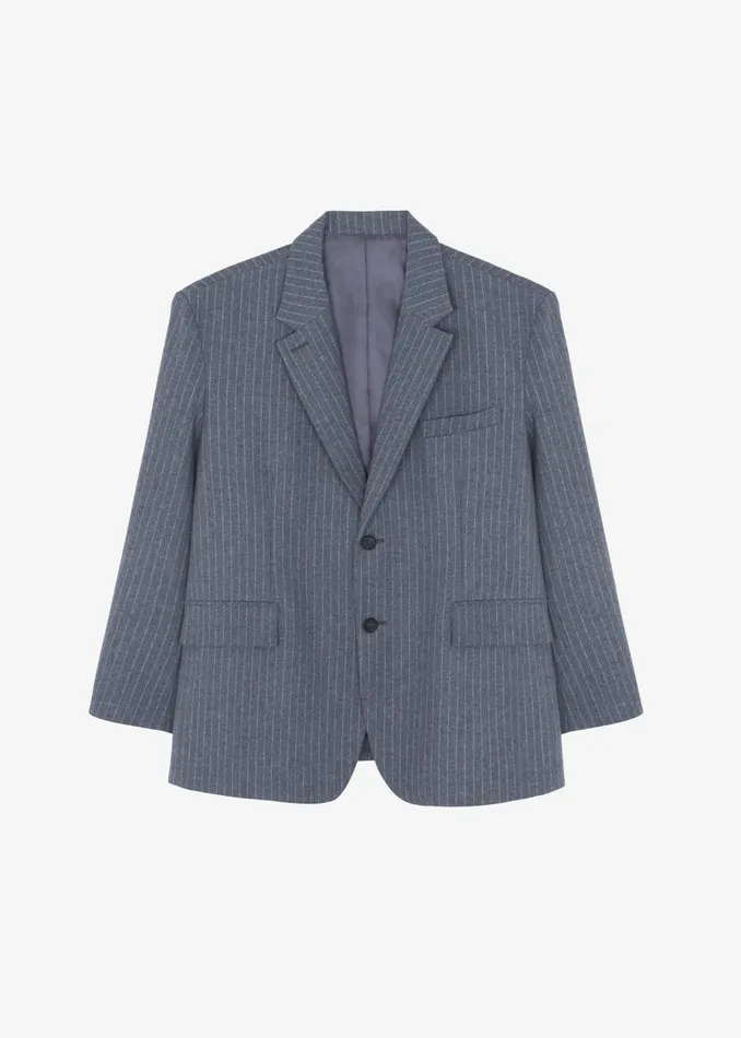 Men Beo Blazer 8211 GreyWhite Pinstripe The Frankie Shop Outerwear