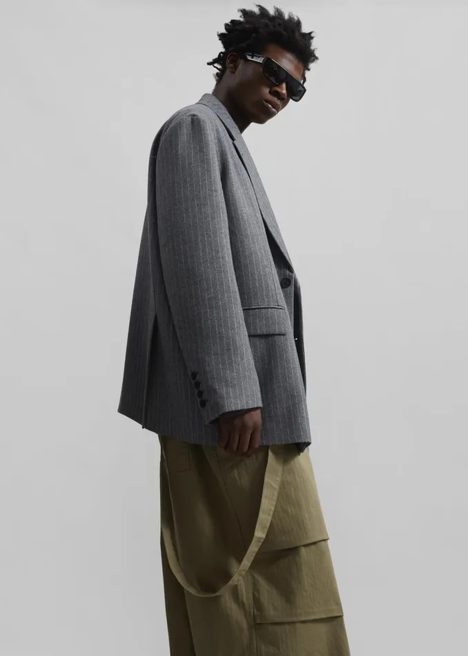 Men Beo Blazer 8211 GreyWhite Pinstripe The Frankie Shop Outerwear