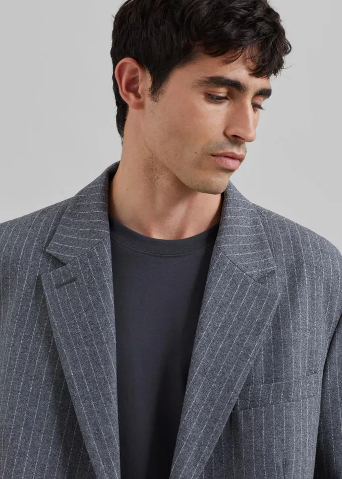 Men Beo Blazer 8211 GreyWhite Pinstripe The Frankie Shop Outerwear