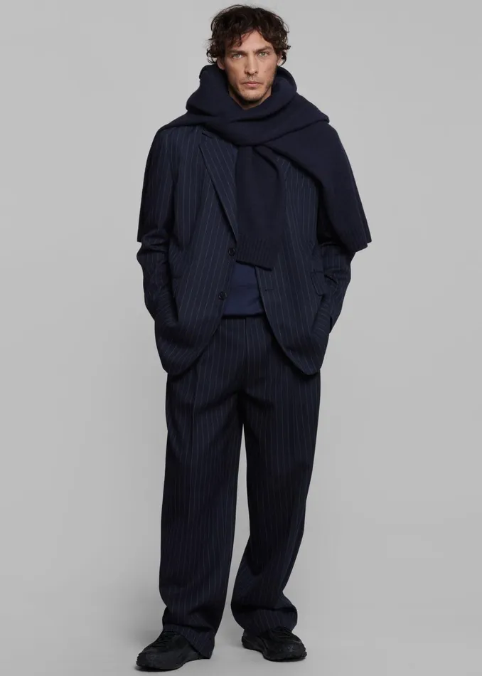 Men Beo Suit Pants 8211 NavyWhite Pinstripe The Frankie Shop Bottoms