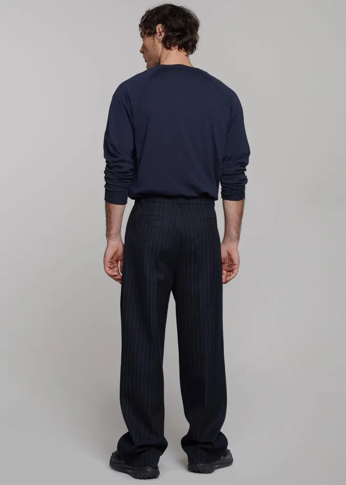 Men Beo Suit Pants 8211 NavyWhite Pinstripe The Frankie Shop Bottoms
