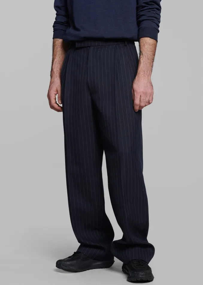 Men Beo Suit Pants 8211 NavyWhite Pinstripe The Frankie Shop Bottoms