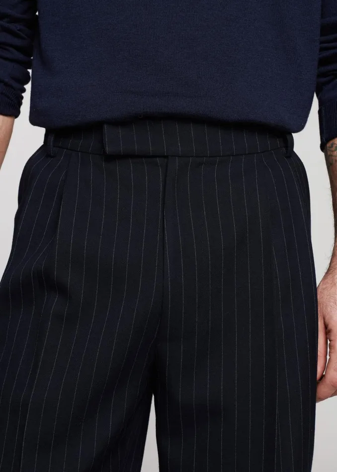 Men Beo Suit Pants 8211 NavyWhite Pinstripe The Frankie Shop Bottoms
