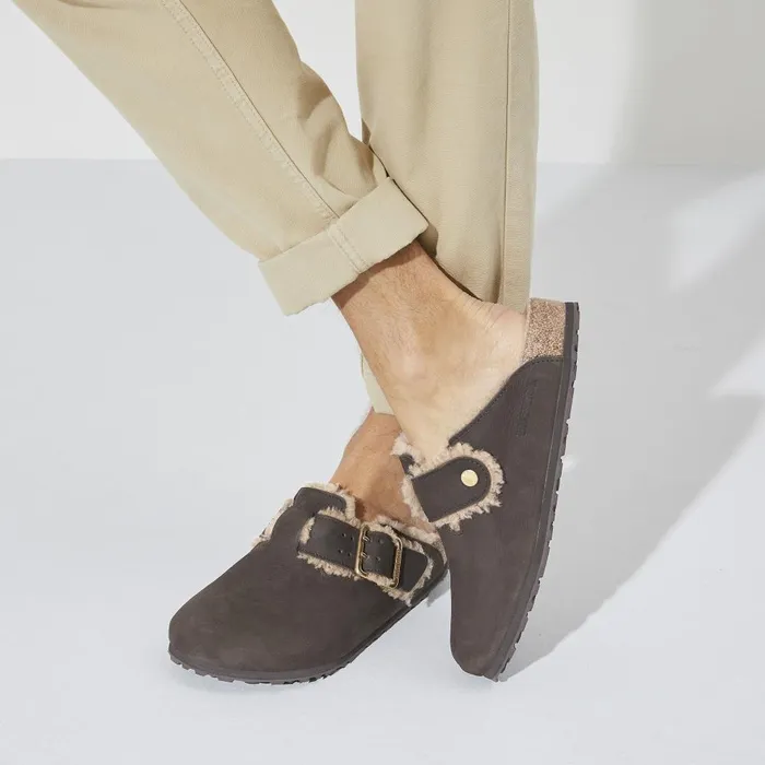 Men Birkenstock Clogs Boston Bold Shearling Espresso