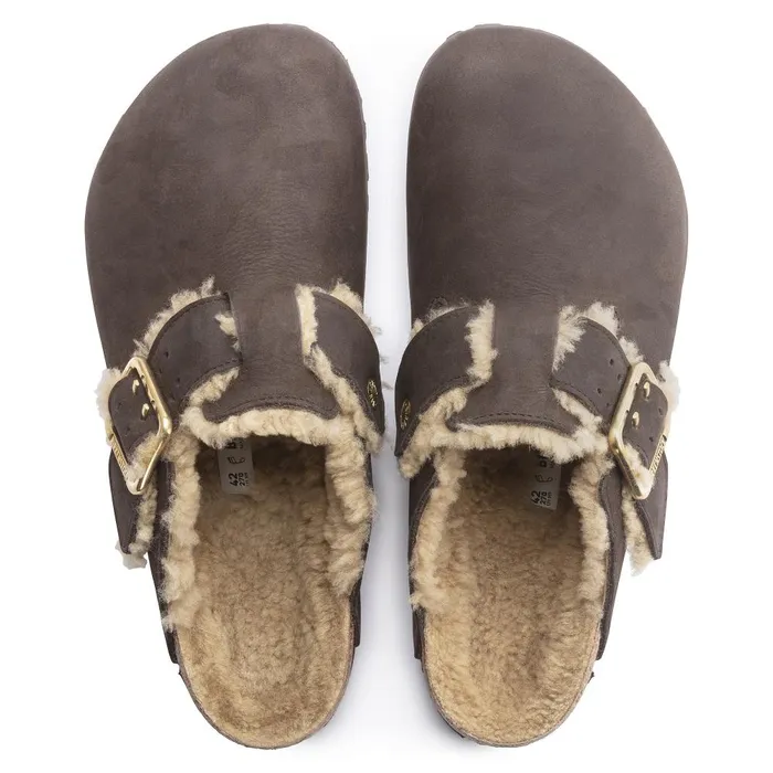 Men Birkenstock Clogs Boston Bold Shearling Espresso