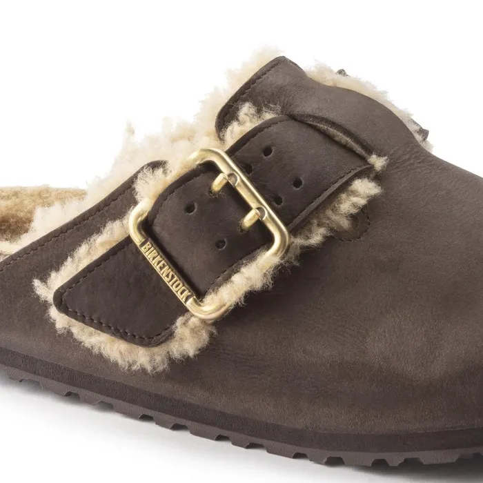 Men Birkenstock Clogs Boston Bold Shearling Espresso