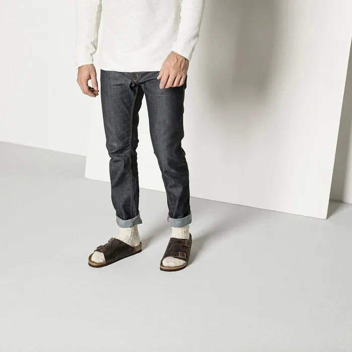 Men Birkenstock Socks Cotton Slub Beigewhite