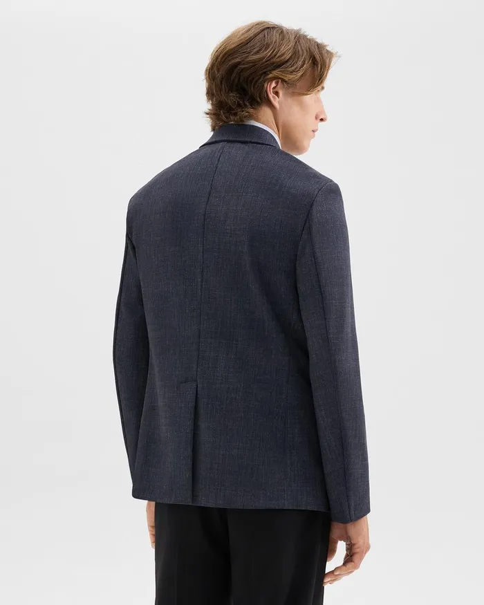 Men Blazers Jackets Theory Clinton Blazer In Herringbone Precision Ponte Baltic Melange
