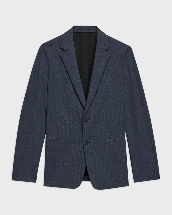 Men Blazers Jackets Theory Clinton Blazer In Herringbone Precision Ponte Baltic Melange