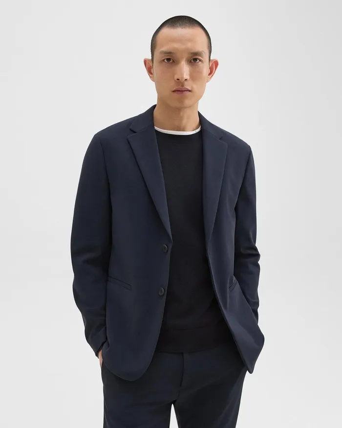 Men Blazers Jackets Theory Clinton Blazer In Precision Ponte Baltic