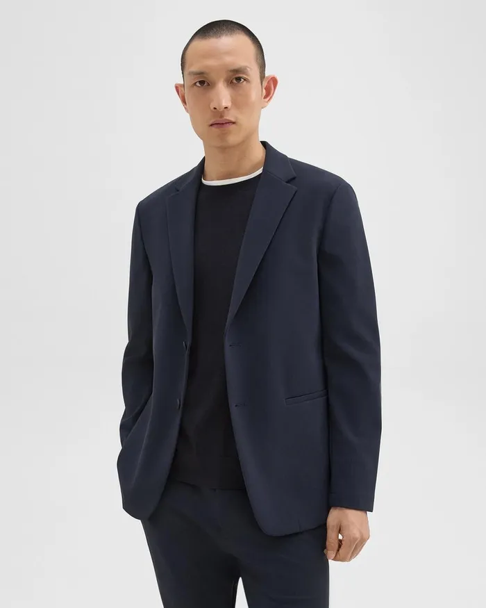 Men Blazers Jackets Theory Clinton Blazer In Precision Ponte Baltic
