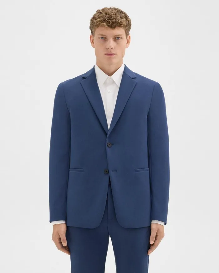 Men Blazers Jackets Theory Clinton Blazer In Precision Ponte Deep Atlantic